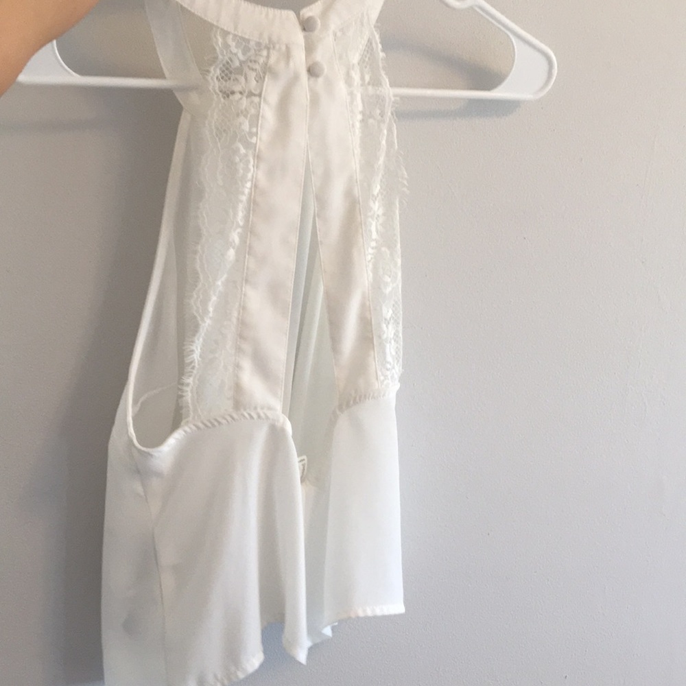See through white crop top small